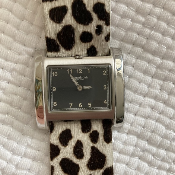 Kenneth Cole NY square face watch with genuine leather pony hair strap - Picture 9 of 9